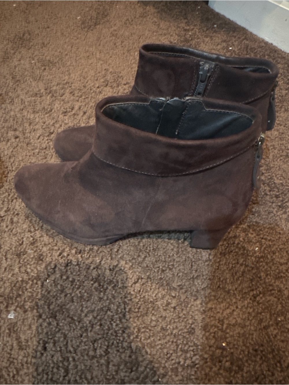 Paul Green Dark Brown Suede Ankle Booties